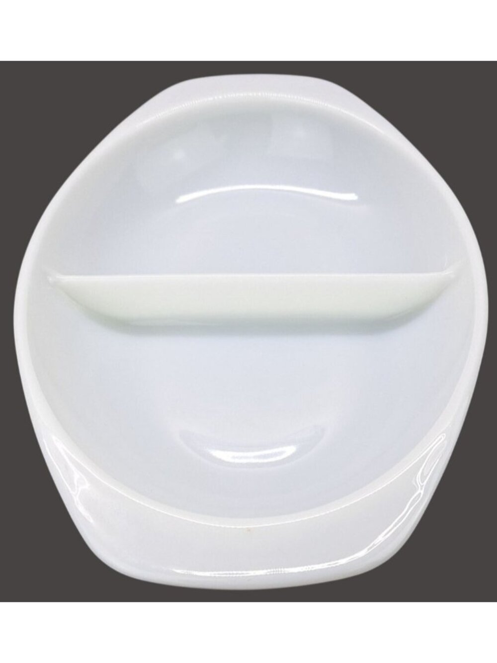 Vintage Pyrex 1083 Divided Oval Casserole Dish 1 1/2 Qt White Milk Glass USA 13"